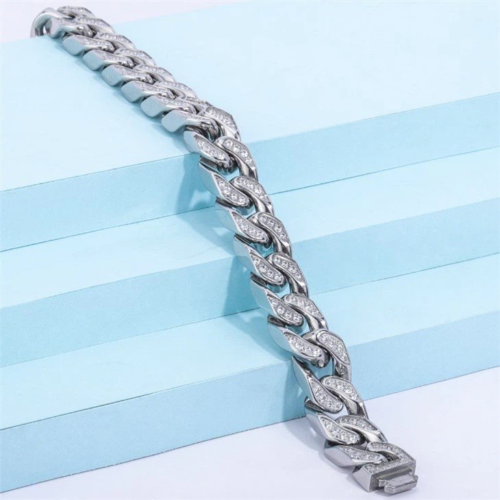 steel cuban link bracelet