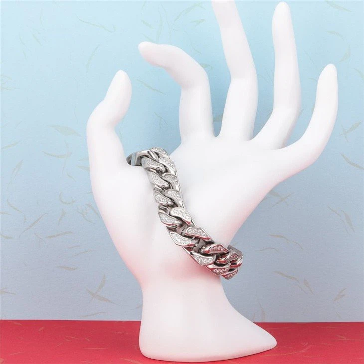 stainless steel cuban link chain and bracelet