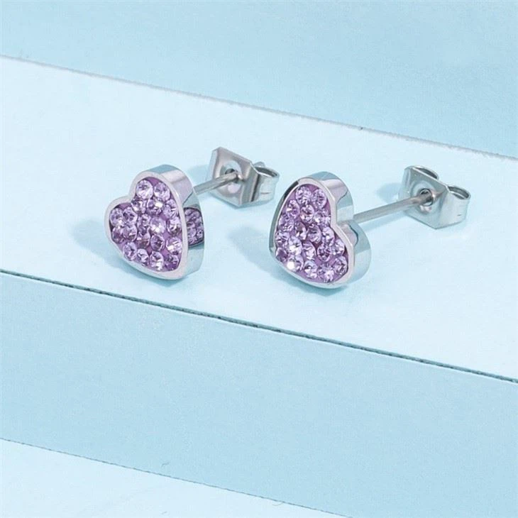 heart shaped cz earrings