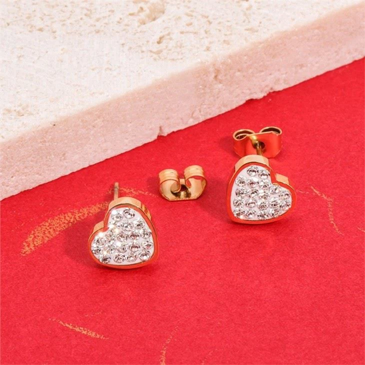 heart stud earrings for women