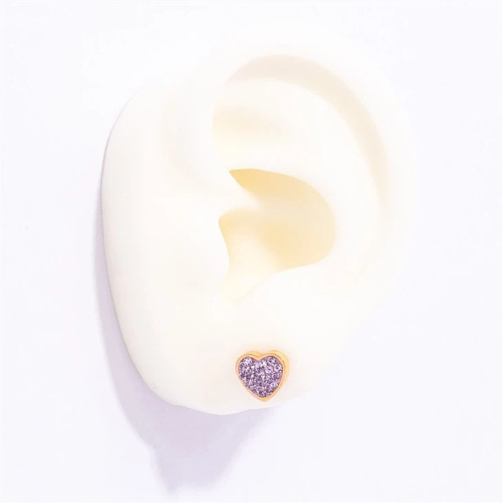 love heart studs