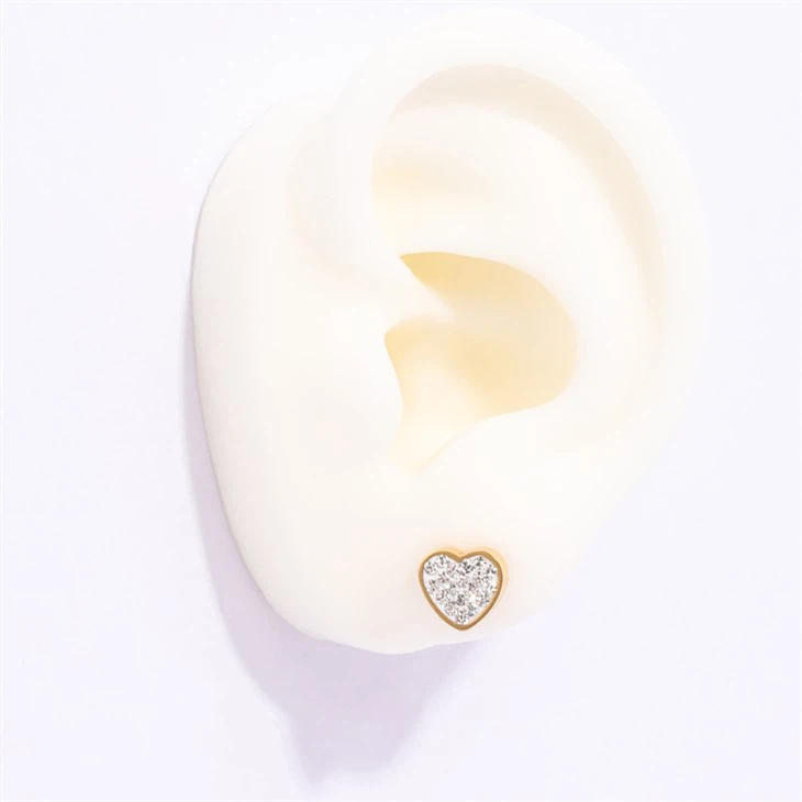 zirconia heart earrings
