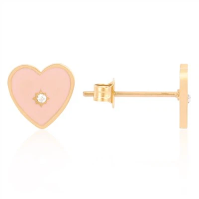 Enamel Heart Stud Earrings