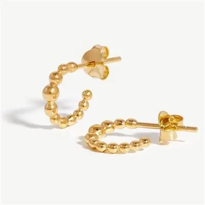 Gold Beaded Mini Hoop Earring