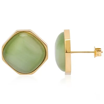 Green Gemstone Stud Earring