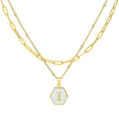 Letter Double Layer Chain Necklace