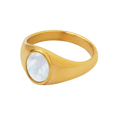 Mother Of Pearl Signet Ring