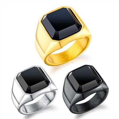 Mens Stainless Steel Signet Ring