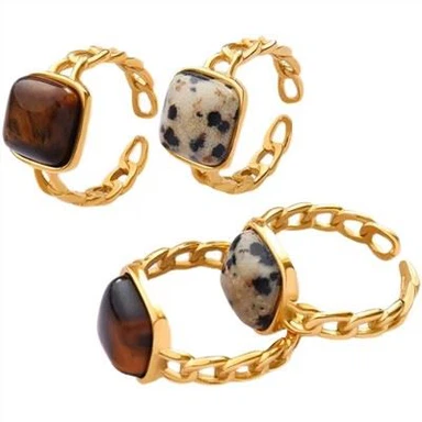 Stainless Steel Tiger Eye Ring