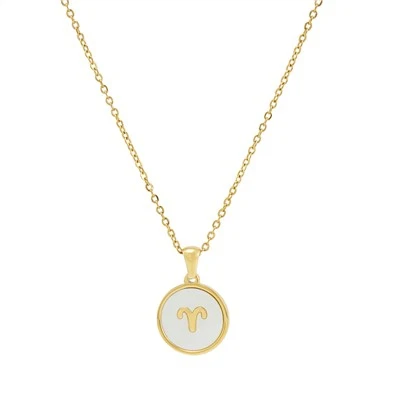 Zodiac Mother Of Pearl Coin Necklace