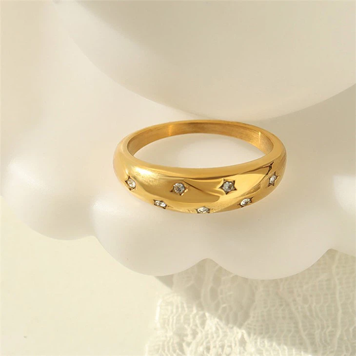 gold plated croissant ring