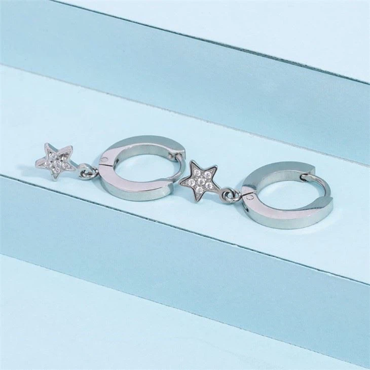 huggie hoop drop earrings