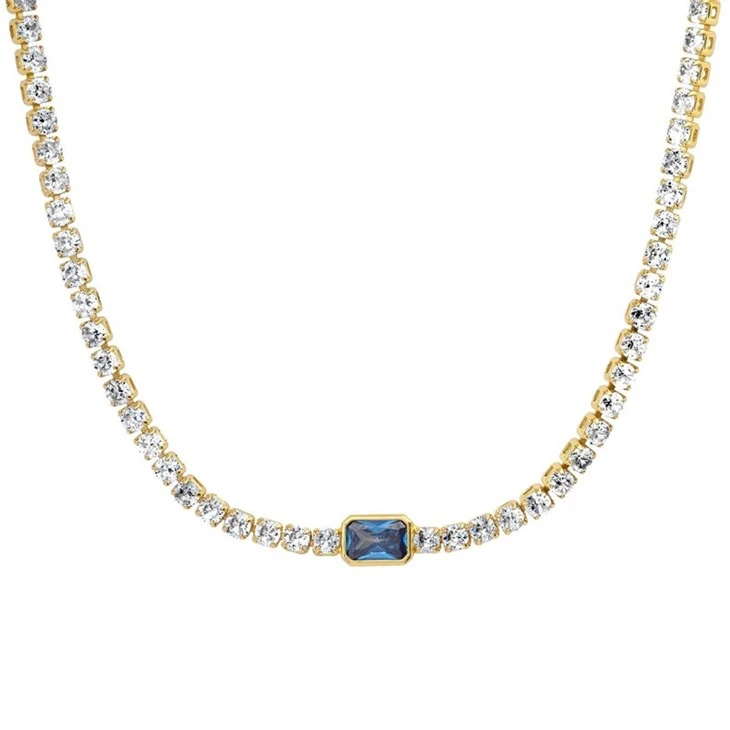 cubic zirconia tennis necklace