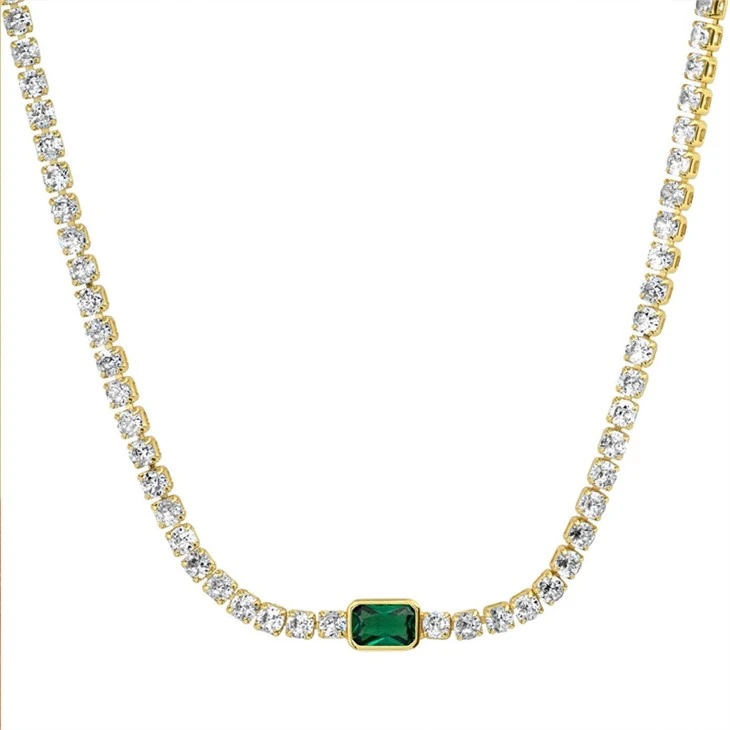 Green Tennis Necklace