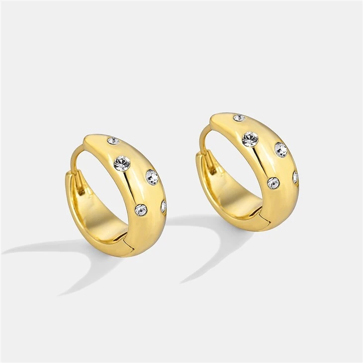 gold dome hoop earrings