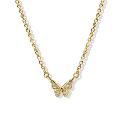 Cubic Zirconia Butterfly Pendant Necklace