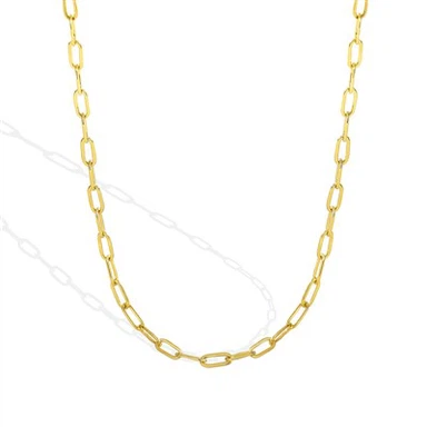 Gold Plated Paper Clip Necklace