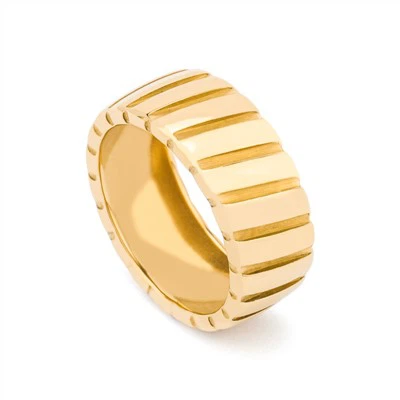 Gold Plated Ridged Ring