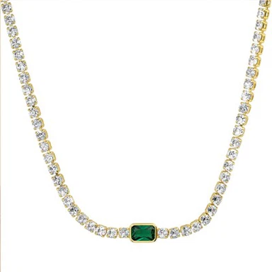 Green Tennis Necklace