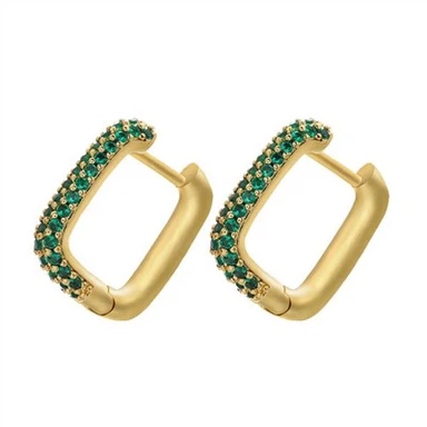 Pave CZ Square Hoops