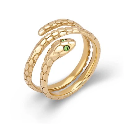 Snake Ring Green Eyes