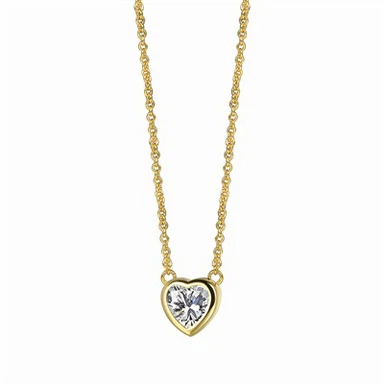 Zircon Heart Pendant Necklace