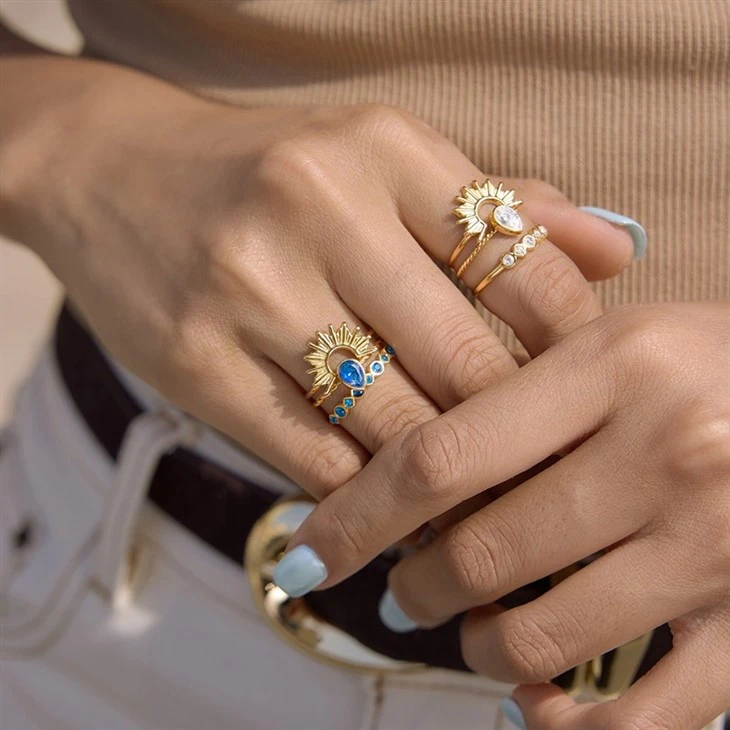 3‑Piece Sun CZ Stackable Ring Set suppliers