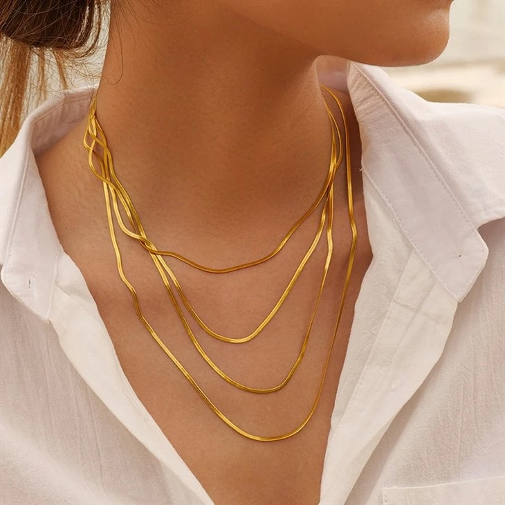 4mm Herringbone Chain Necklace suppliers