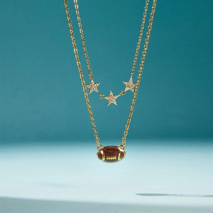 American Football Layered Necklace high quality