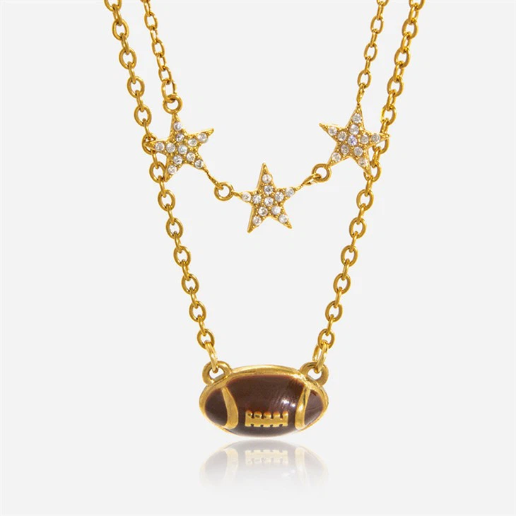 American Football Layered Necklace