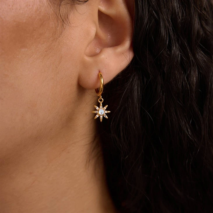 Asymmetrical Star Moon Earrings