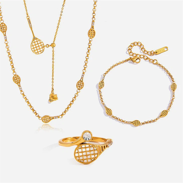 Badminton Racket Pendant Bracelet