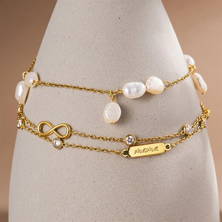 Baroque Freshwater Pearl Charm Bracelet high quality