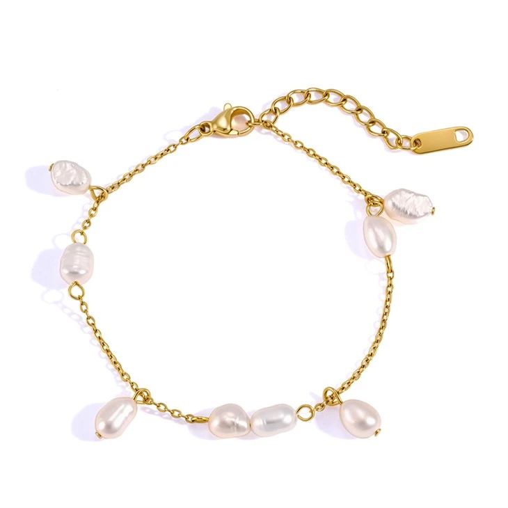 Baroque Freshwater Pearl Charm Bracelet