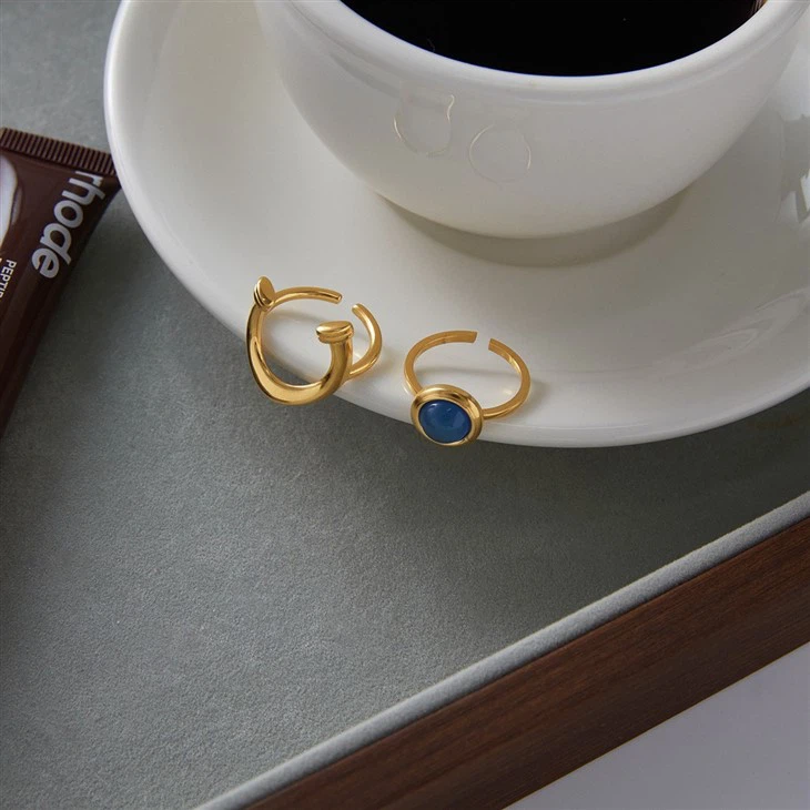 Blue Resin Stainless Steel Horseshoe Ring best