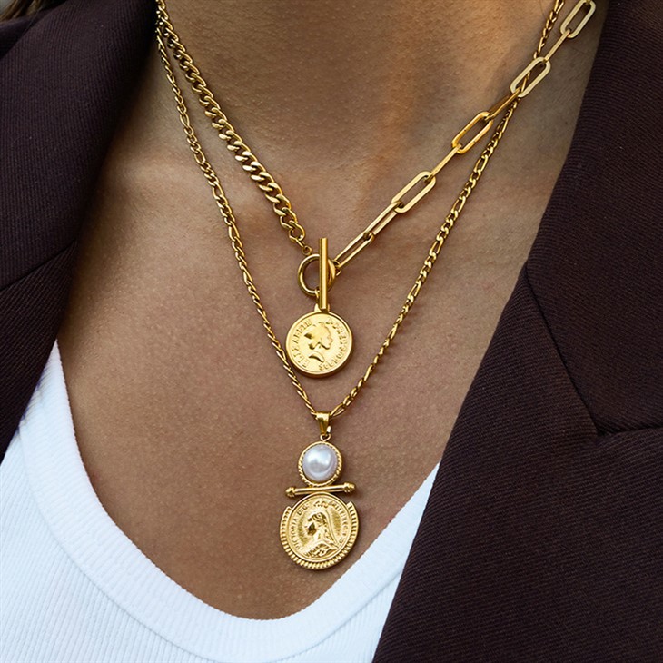 Coin Pendant OT Buckle Necklace