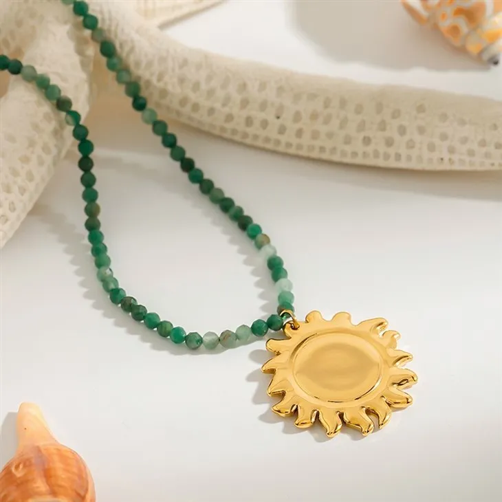 Colorful Bead Sun Starfish Charm Necklace factory