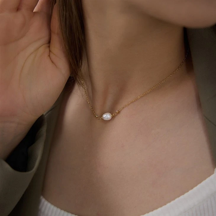Crescent Moon CZ Pearl Necklace price