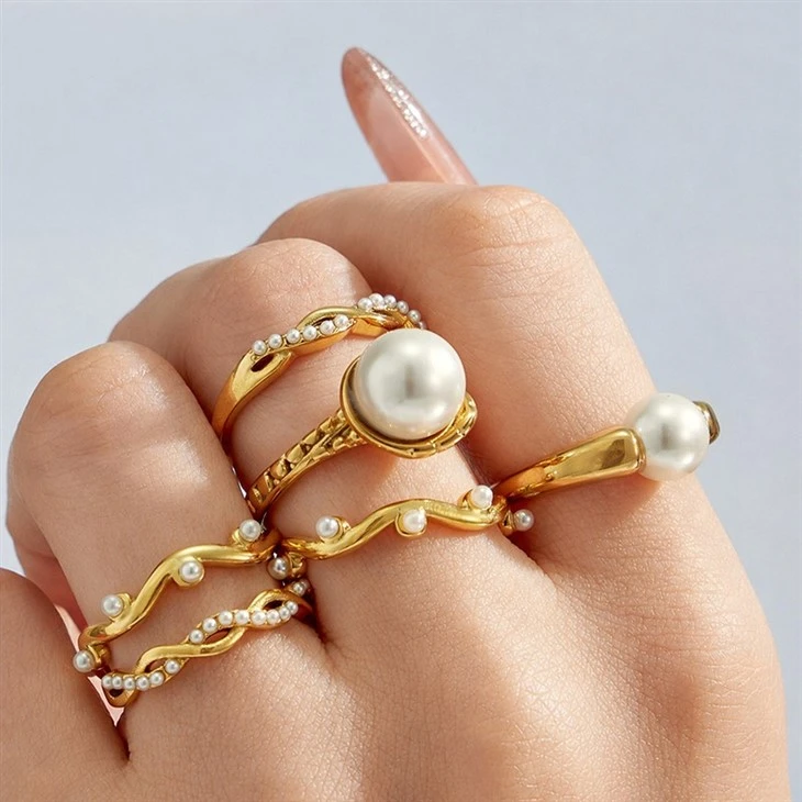 Curved Band Pearl Open Ring best