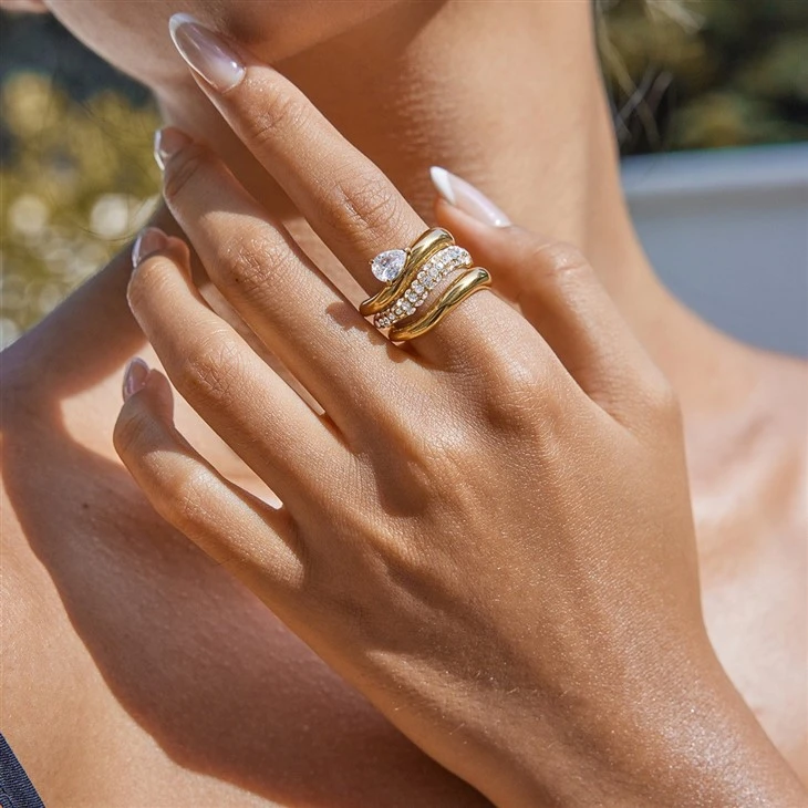 CZ Chunky Wave Ring suppliers