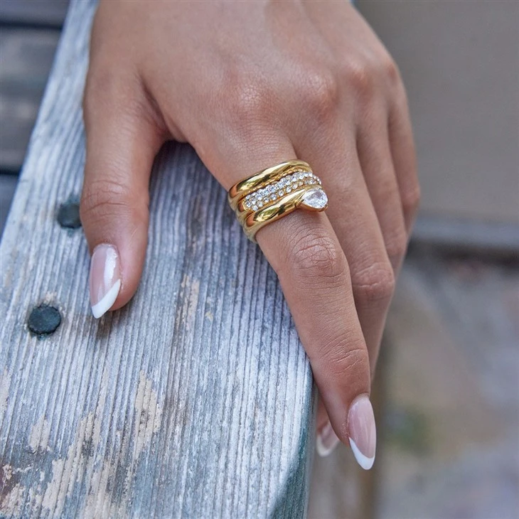 CZ Chunky Wave Ring factory
