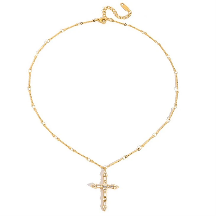 CZ Cross Inlaid Necklace best