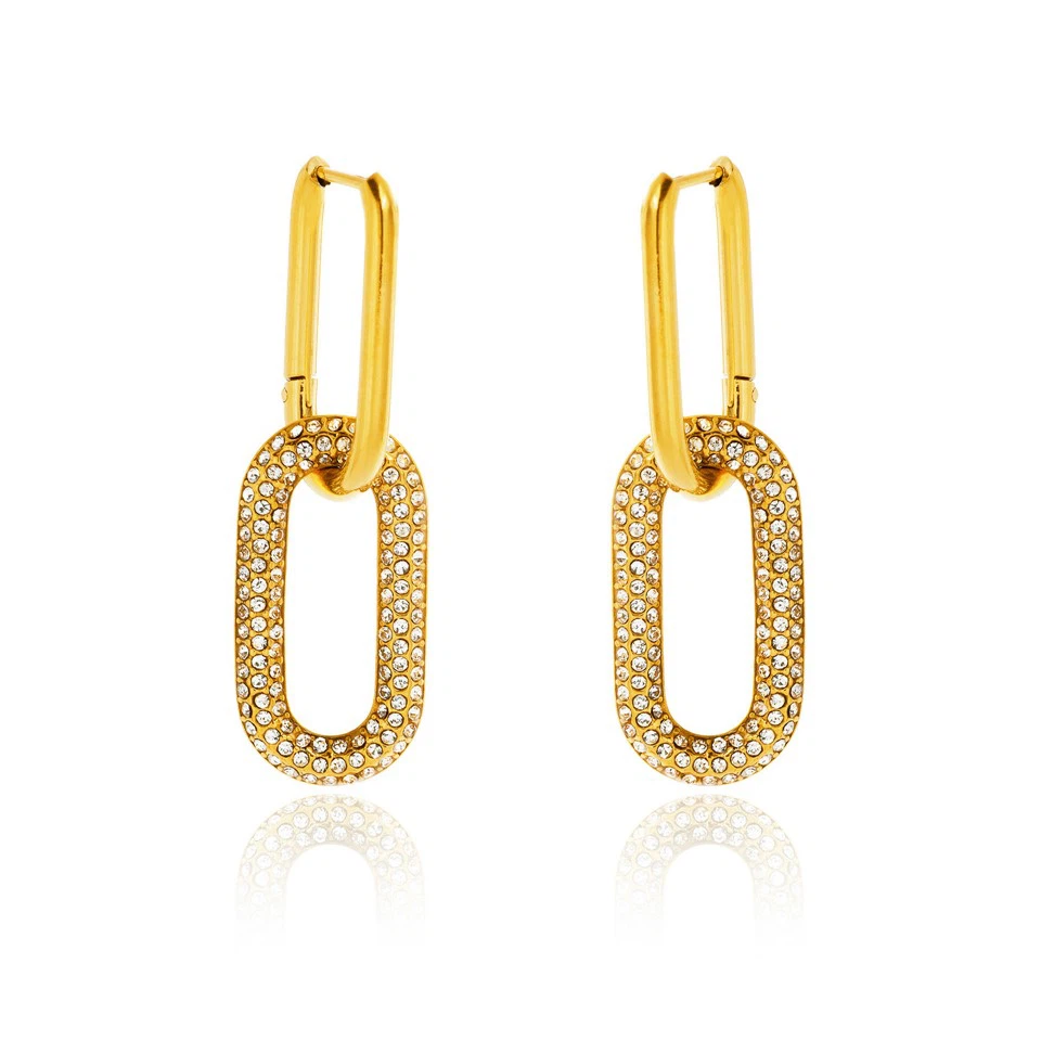CZ Double Link Earrings