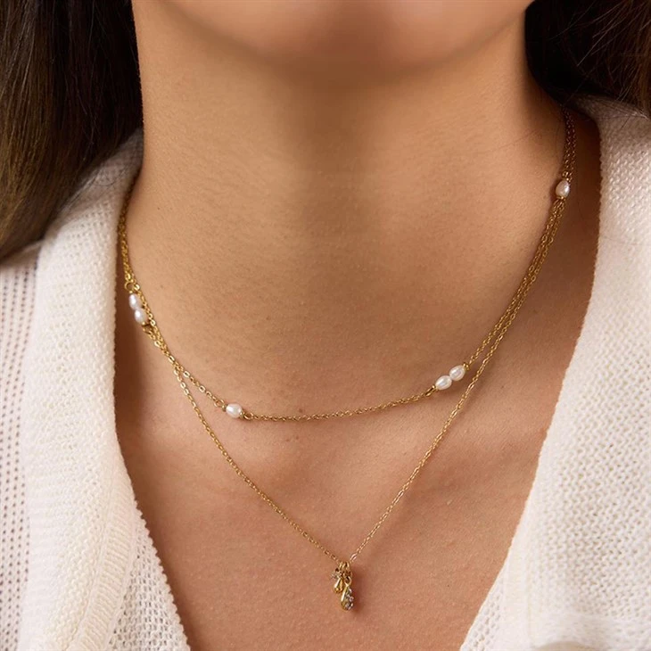 CZ Double Teardrop Necklace