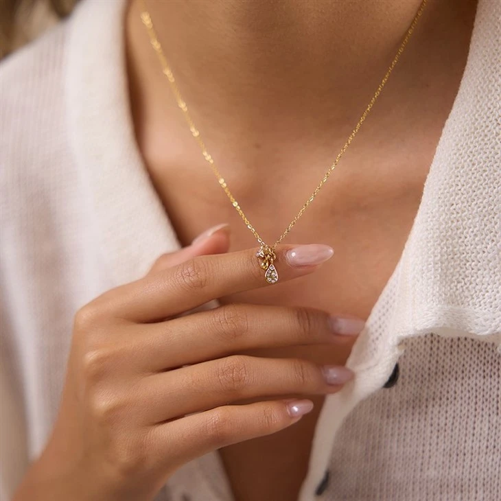 CZ Double Teardrop Necklace factory