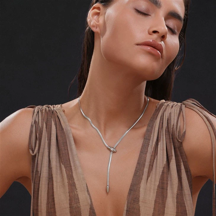 CZ Snake Chain Y Shape Necklace high quality