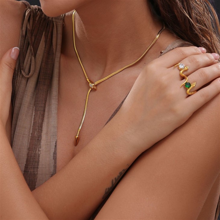 CZ Snake Chain Y Shape Necklace best