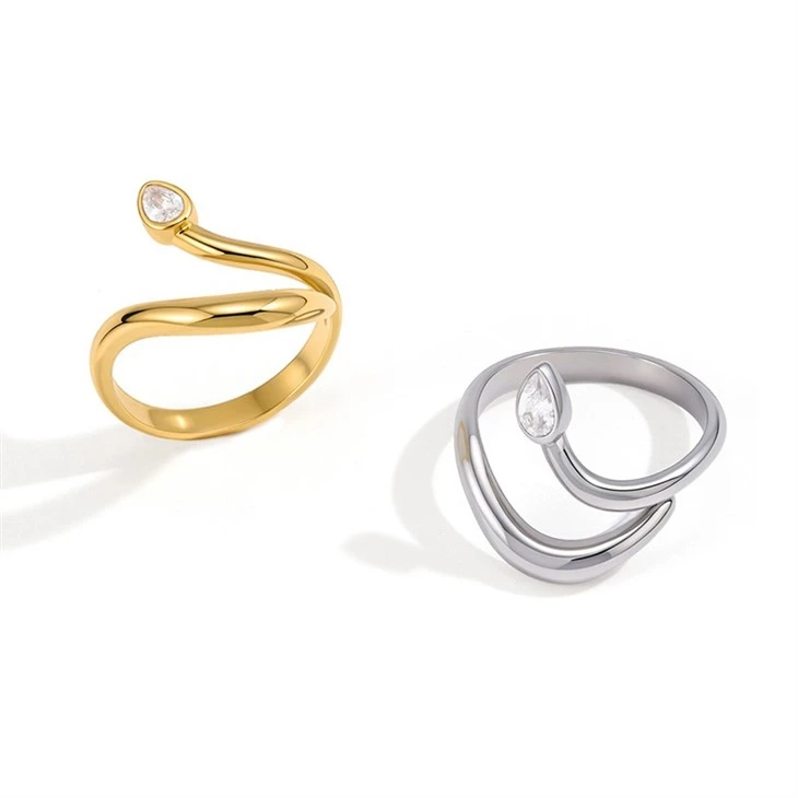 CZ Snake Shaped Open Ring high quality
