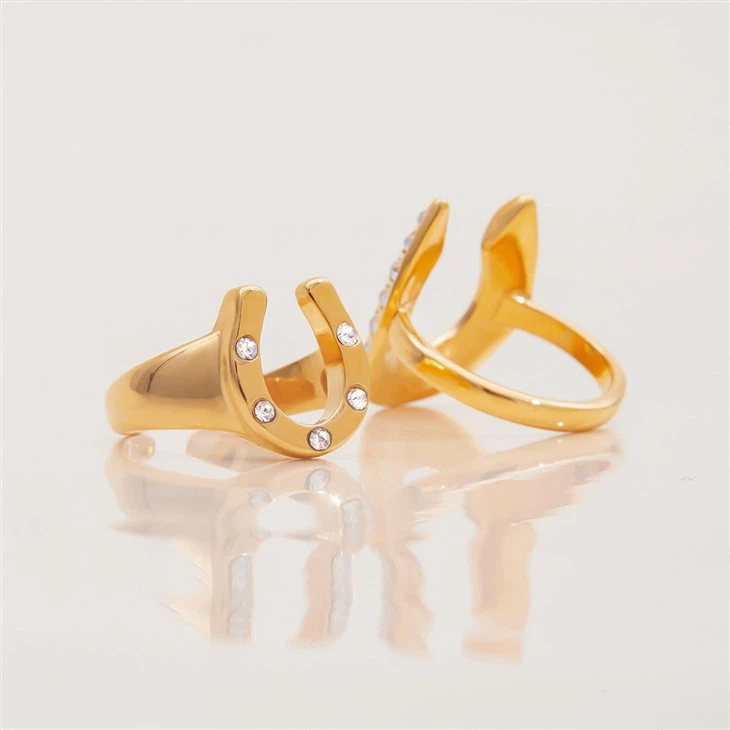 CZ Stainless Steel Horseshoe Ring price