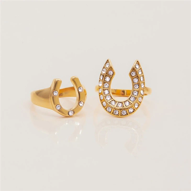 CZ Stainless Steel Horseshoe Ring manufacturers